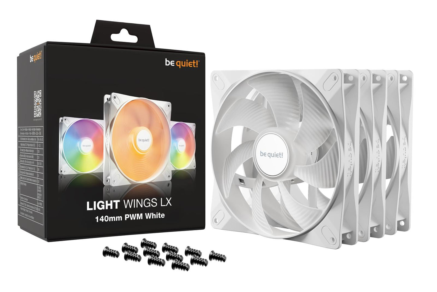 be quiet! Fan BL128 LIGHT�WINGS�LX 140mm PWM White Triple Pack Retail