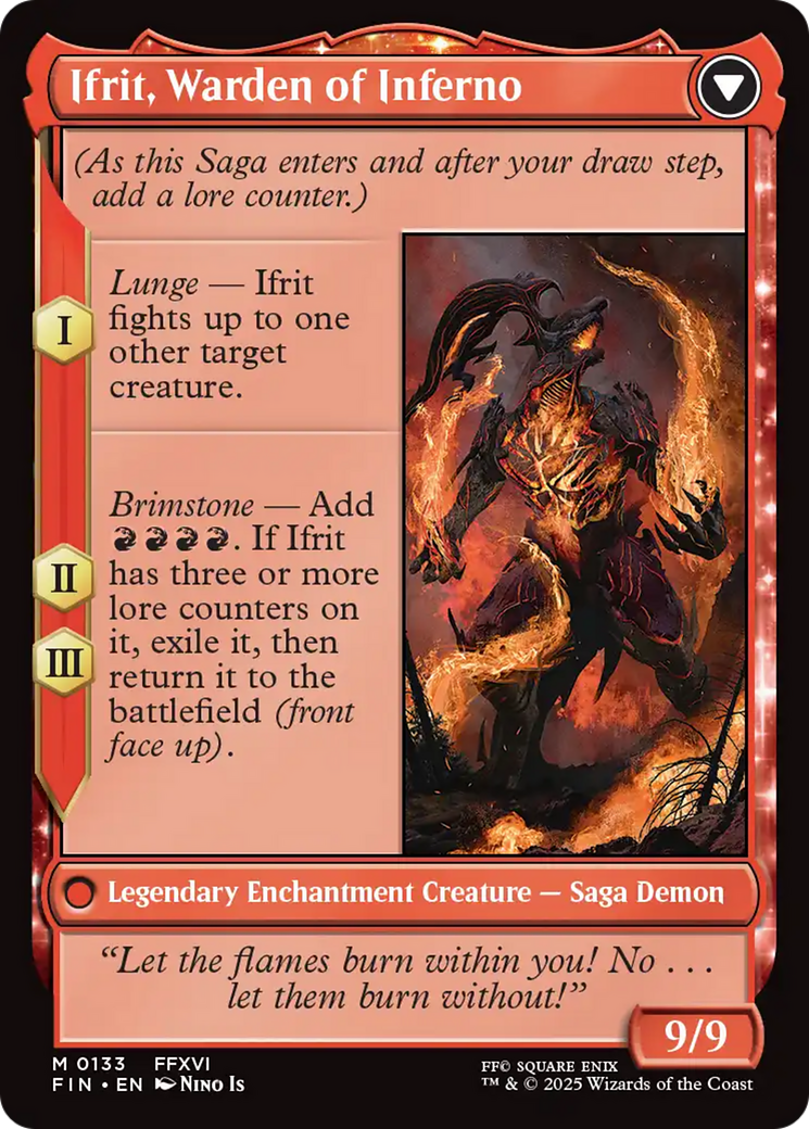 Clive, Ifrit's Dominant // Ifrit, Warden of Inferno (FIN-133) - FINAL FANTASY: (enchantment) Foil