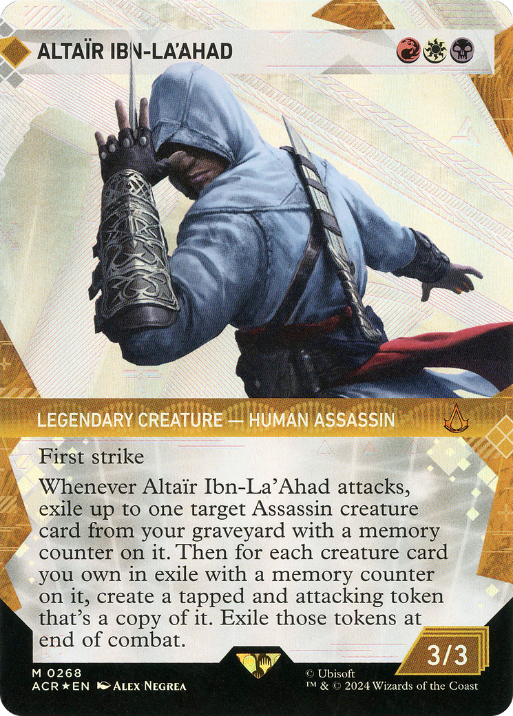 Altair Ibn-La'Ahad (Showcase) (Textured Foil) (ACR-268) - Assassin's Creed: (Showcase) (Borderless) Foil