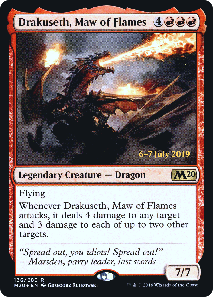 Drakuseth, Maw of Flames (PRE-136S) - Core Set 2020 Promos Foil