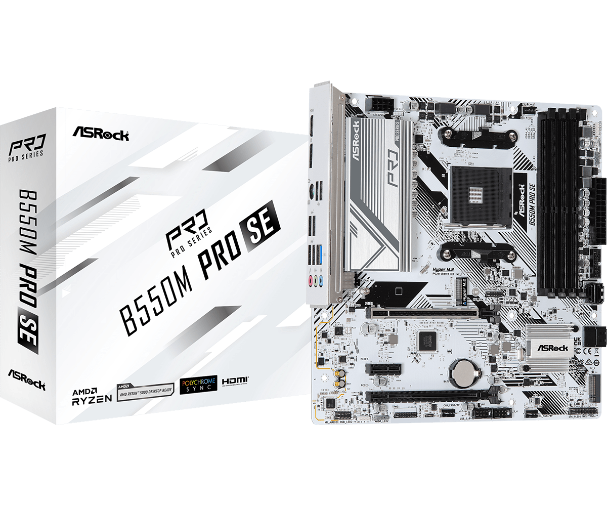 ASRock B550M Pro SE AMD AM4 Max.128GB DDR4 Micro ATX