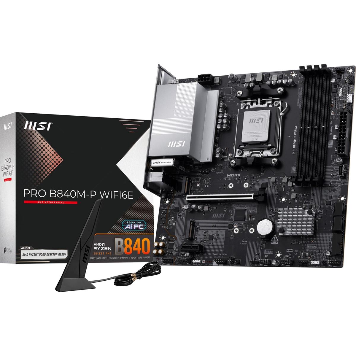 MSI MB B840M-P WIFI6E B840 AM5 Max256GB DDR5 mATX Retail