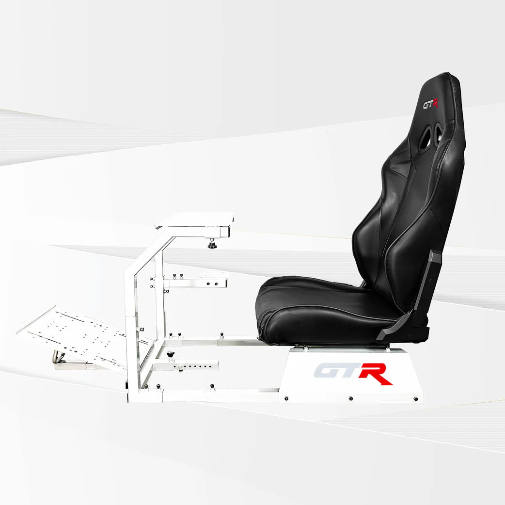 GTR Simulator GTA Model Racing Simulator Cockpit White Frame Base