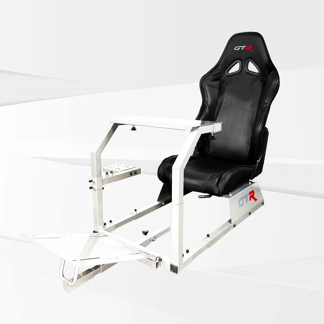 GTR Simulator GTA Model Racing Simulator Cockpit White Frame Base