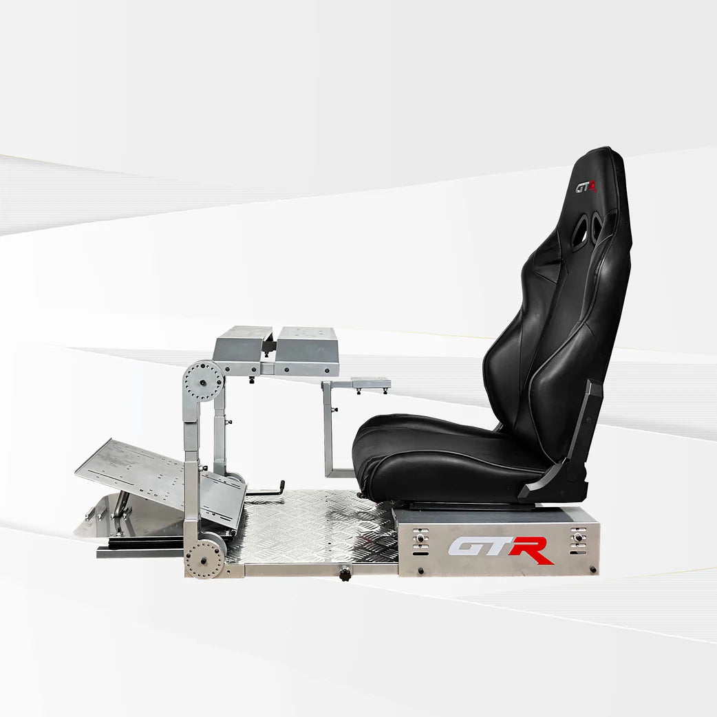 GTR Simulator Pro Model Racing Simulator Cockpit Silver Frame Base