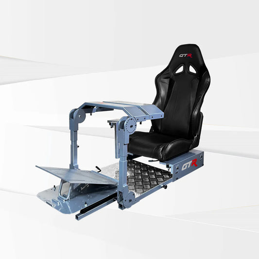 GTR Simulator Pro Model Racing Simulator Cockpit Silver Frame Base