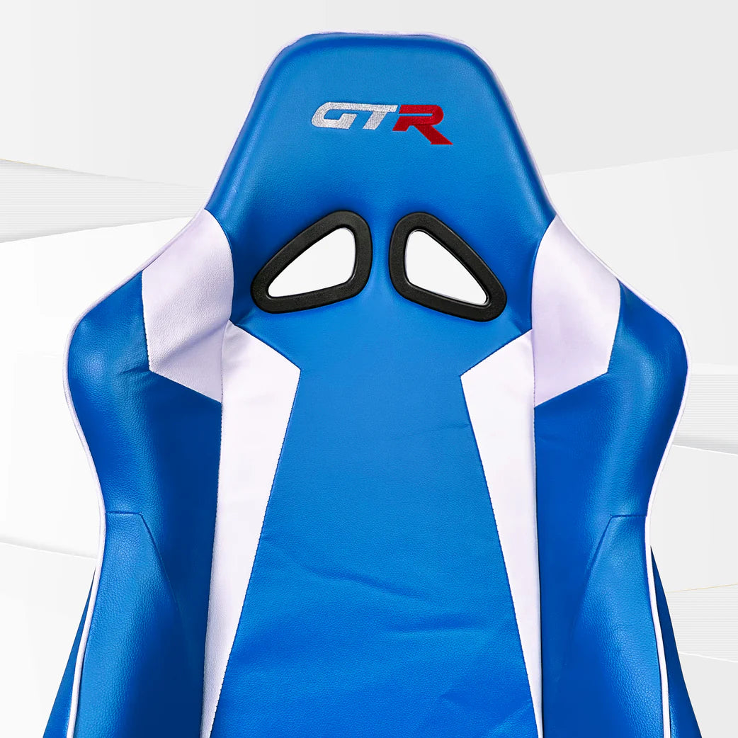 GTR Simulator GTR Blue White Speciale Leatherette Racing Seat