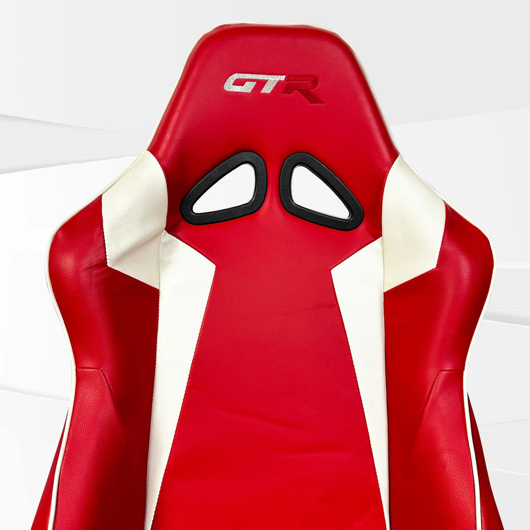 GTR Simulator FT S105LRDWHT GTR Red White Speciale Leatherette Racing Seat RTL