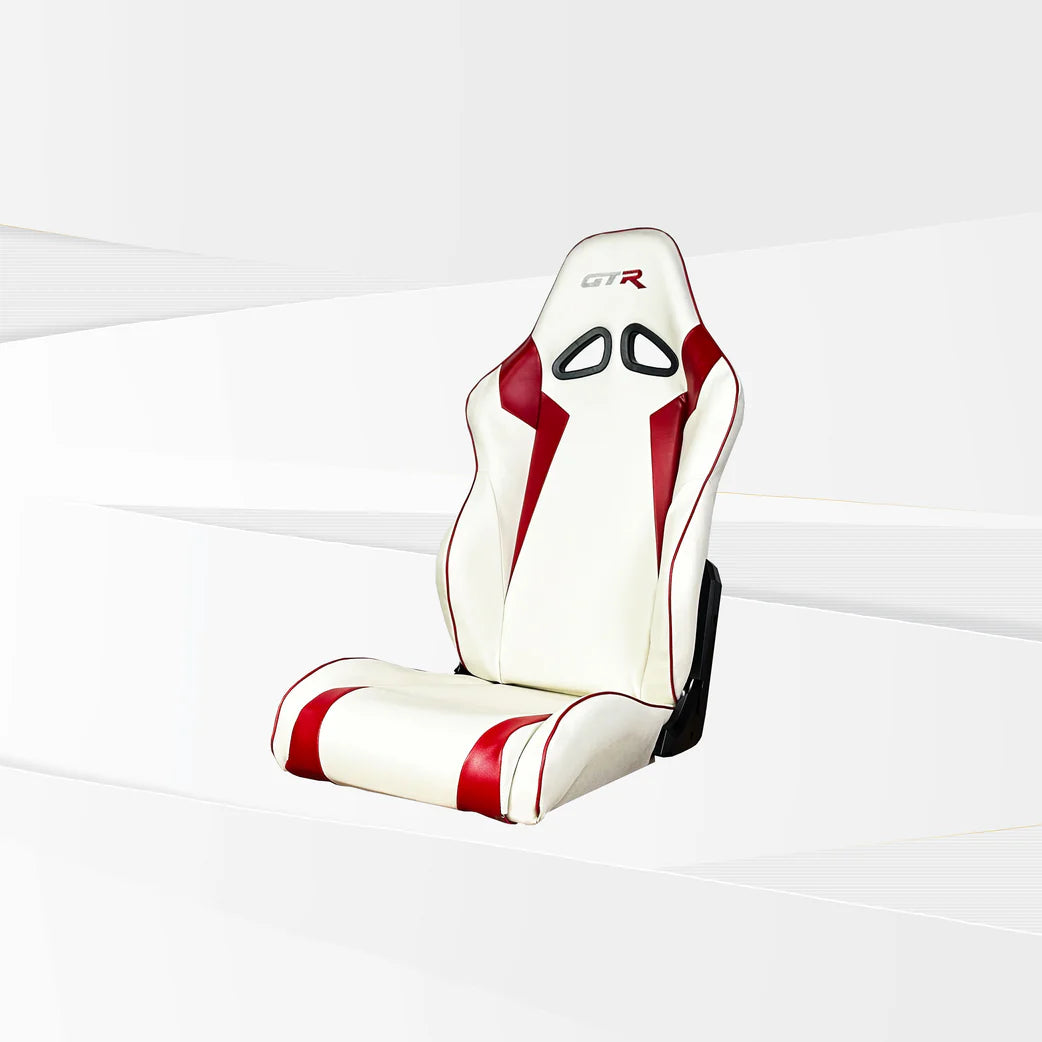 GTR Simulator FT S105LWHTRD GTR White Red Speciale Leatherette Racing Seat RTL