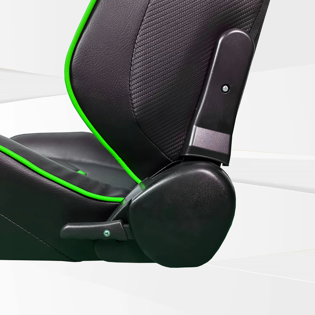 GTR Simulator FT S107LBKGN GTR Black Green PistaPremium Leatherette RacingSeat