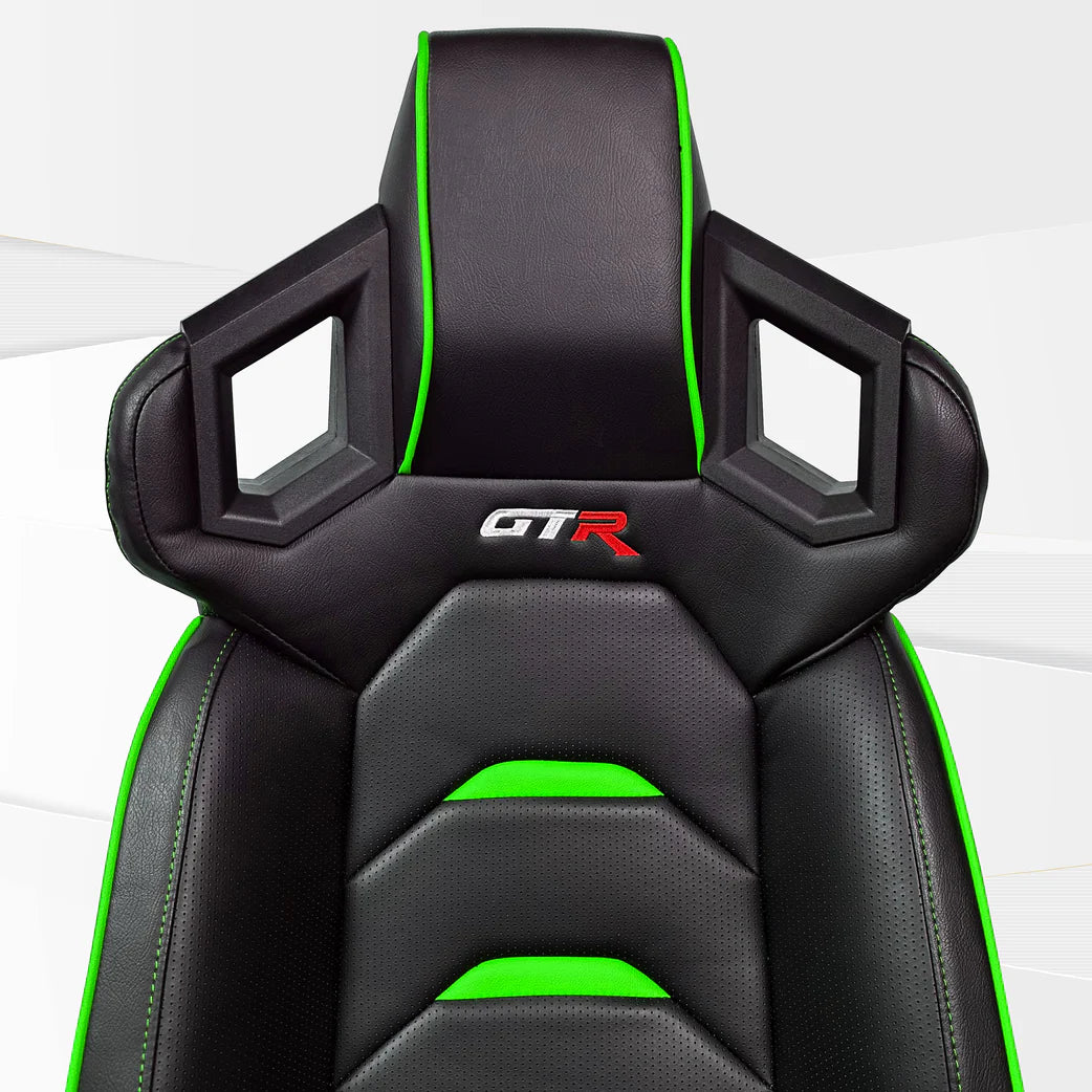 GTR Simulator FT S107LBKGN GTR Black Green PistaPremium Leatherette RacingSeat