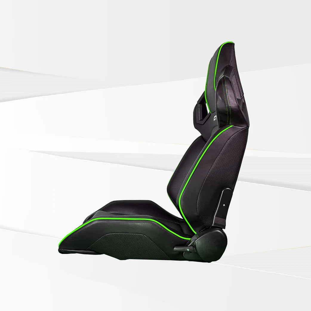 GTR Simulator FT S107LBKGN GTR Black Green PistaPremium Leatherette RacingSeat