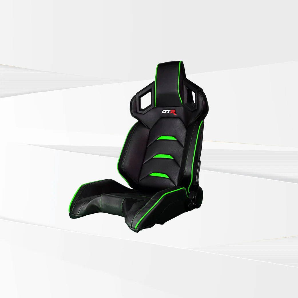 GTR Simulator FT S107LBKGN GTR Black Green PistaPremium Leatherette RacingSeat