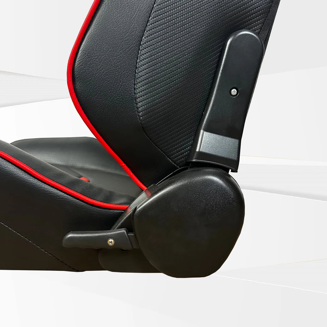 GTR Simulator GTR Black Red Pista Premium Leatherette Racing Seat