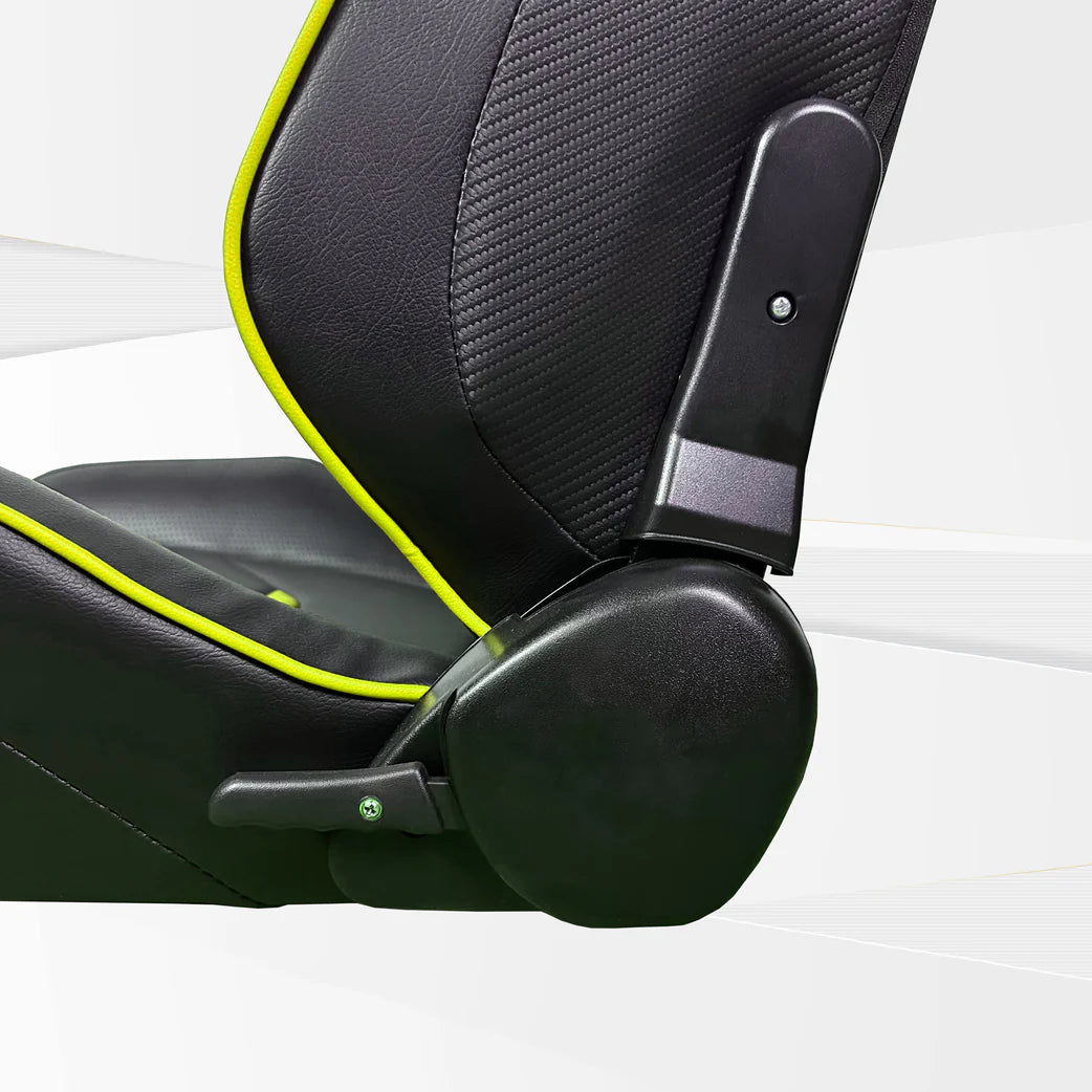 GTR Simulator FT S107LBKY GTR Black Yellow Pista Premium eatherette RacingSeat