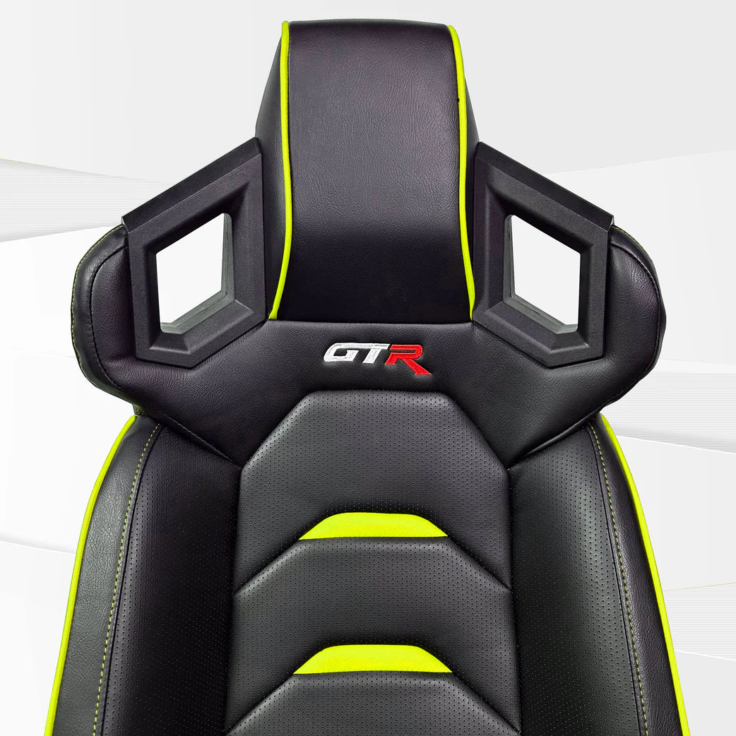 GTR Simulator FT S107LBKY GTR Black Yellow Pista Premium eatherette RacingSeat