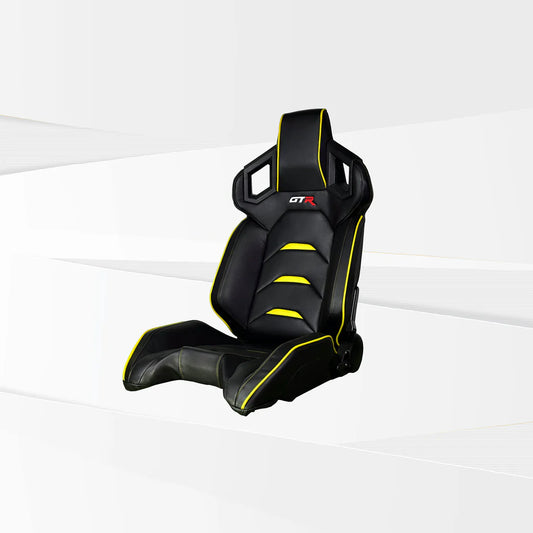 GTR Simulator FT S107LBKY GTR Black Yellow Pista Premium eatherette RacingSeat