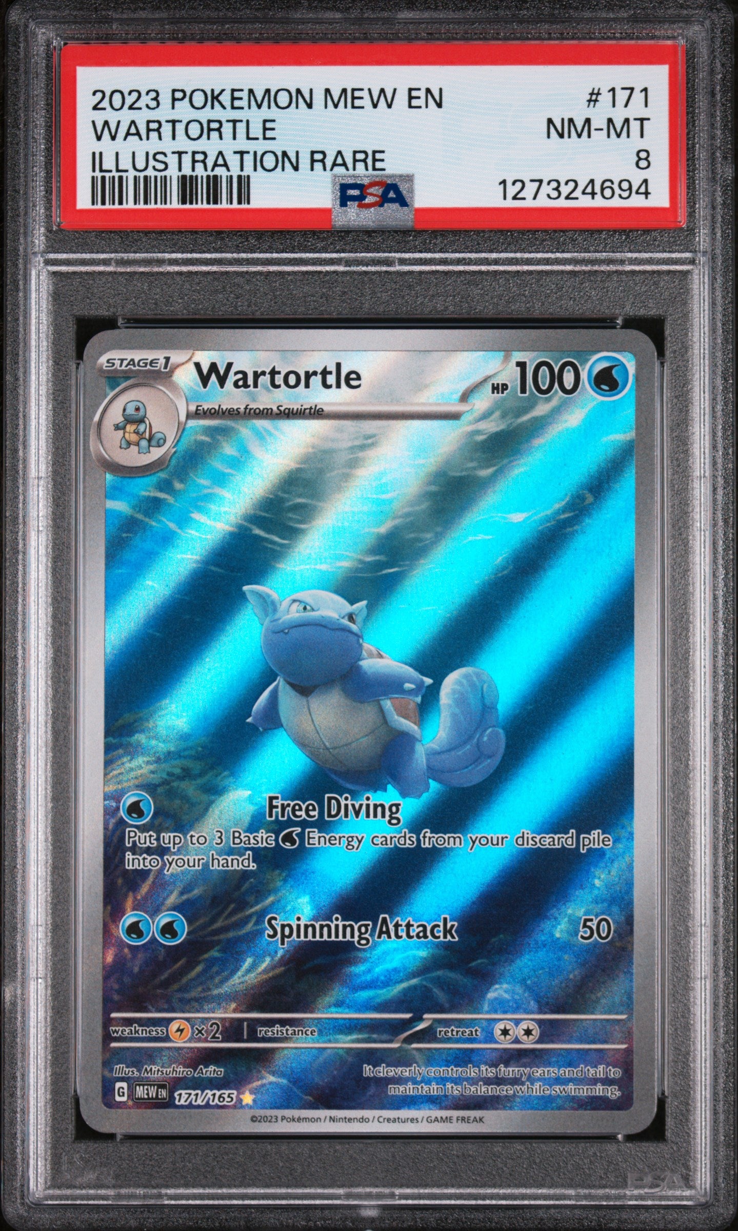WARTORTLE 171- POKEMON 151- PSA 8 NEAR MINT