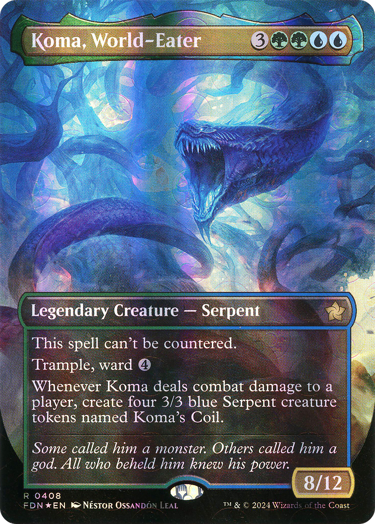 Koma, World-Eater (FDN-408) - Foundations (Borderless) Foil