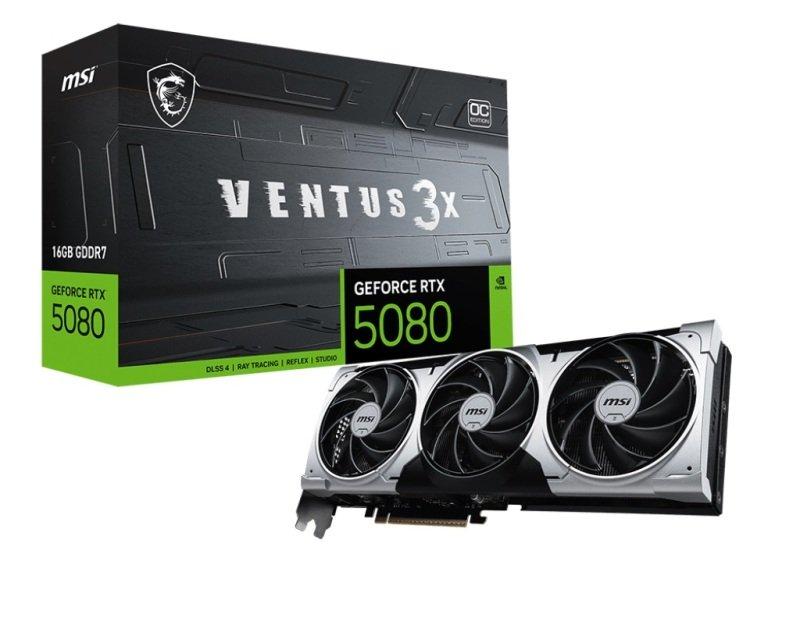 MSI GeForce RTX 5080 16G VENTUS 3X OC PLUS 16GB GDDR7 256bit PCIE