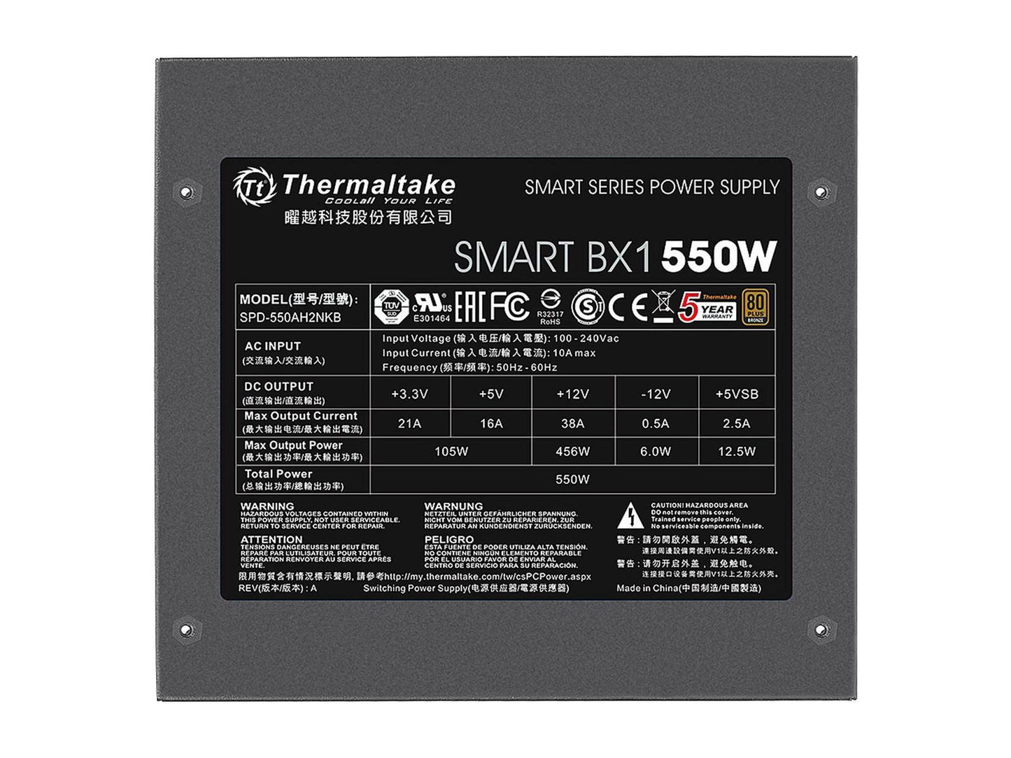 Thermaltake Smart BX1 550 550 W 80+ Bronze Certified ATX Power Supply