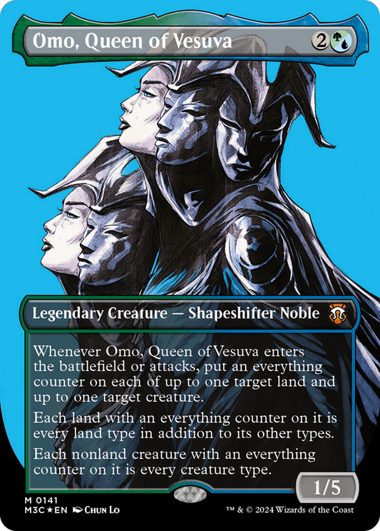 Omo, Queen of Vesuva (Borderless) (Ripple Foil) (M3C-141) - Modern Horizons 3 Commander (Borderless) Foil
