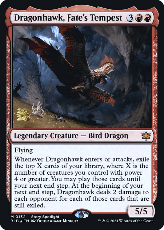 Dragonhawk, Fate's Tempest (PRE-132S) - Bloomburrow Promos Foil