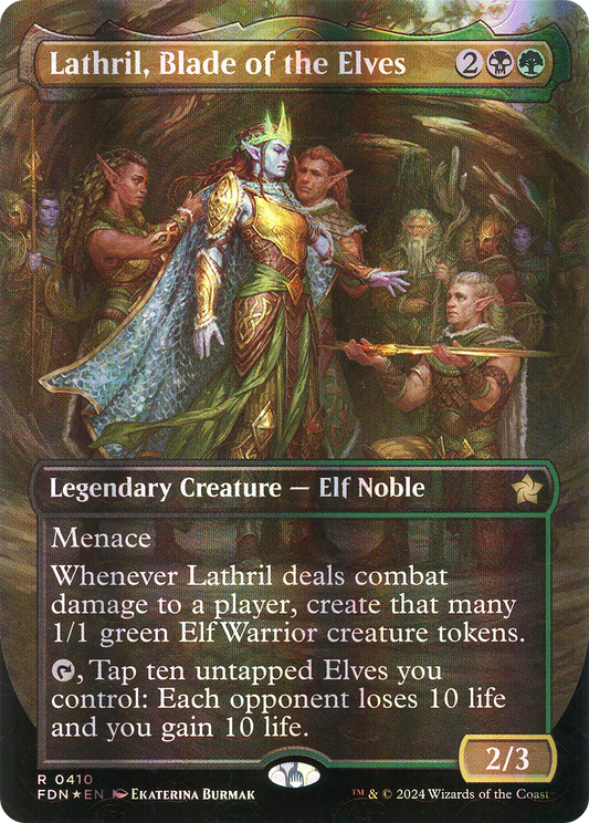 Lathril, Blade of the Elves (FDN-410) - Foundations (Borderless) Foil