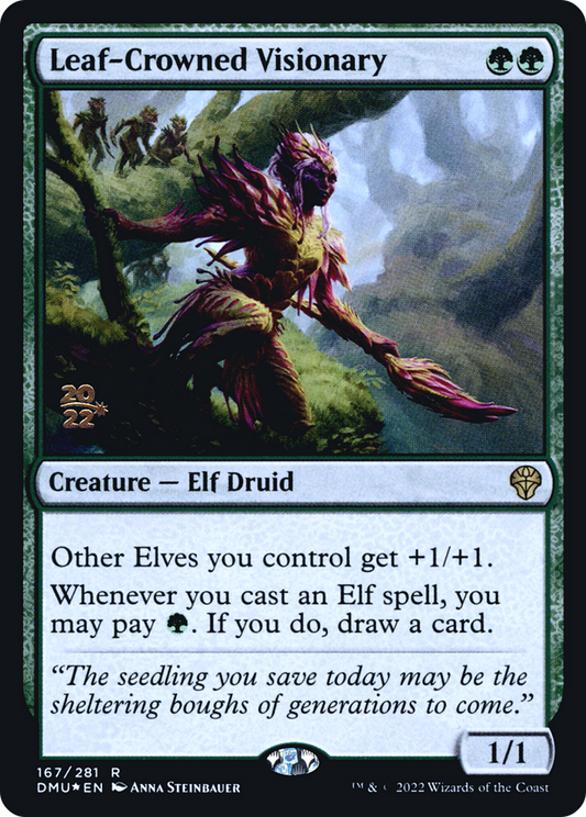 Leaf-Crowned Visionary (PRE-167S) - Dominaria United Promos Foil