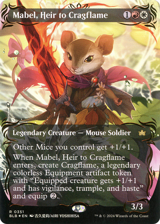 Mabel, Heir to Cragflame (BLB-351) - Bloomburrow: (Showcase) (Borderless) Foil
