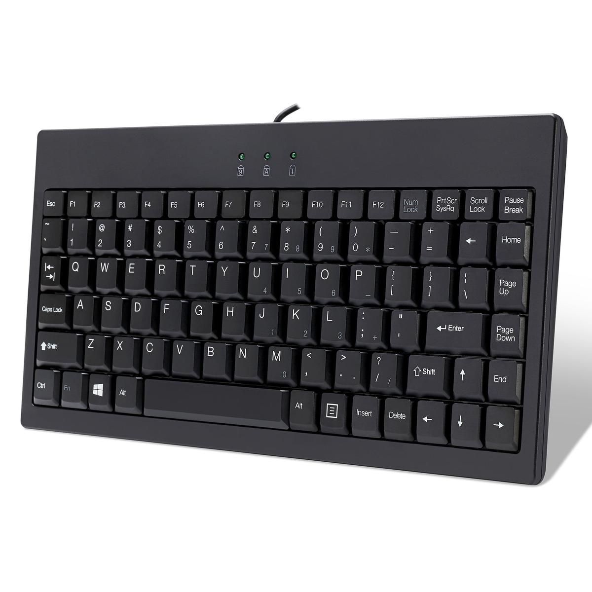 Adesso Keyboard AKB-110B USB & PS 2 EasyTouch Mini Keyboard Black