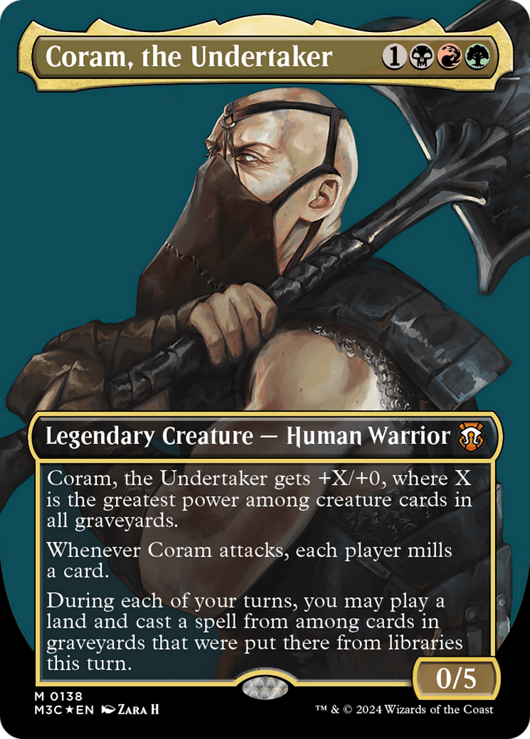 Coram, the Undertaker (Borderless) (Ripple Foil) (M3C-138) - Modern Horizons 3 Commander (Borderless) Foil