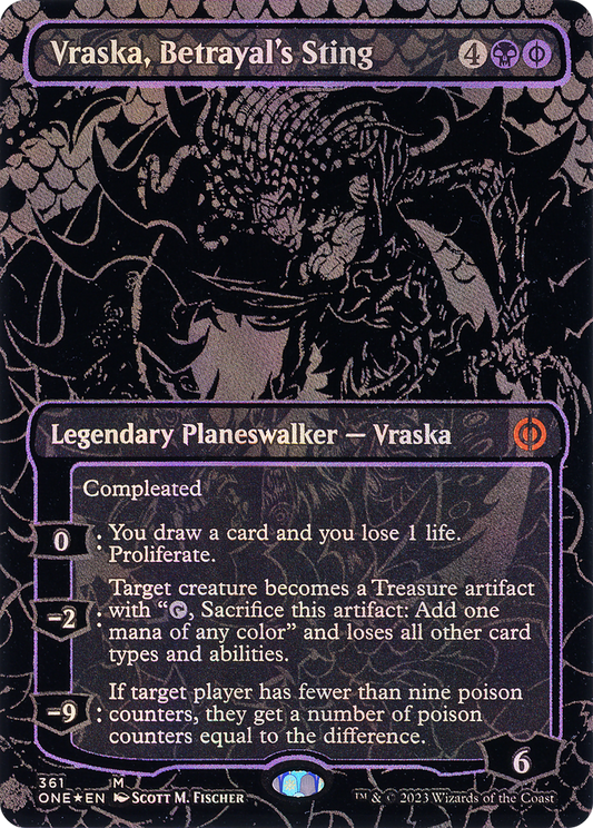 Vraska, Betrayal's Sting (ONE-361) - Phyrexia: All Will Be One (Borderless) Foil