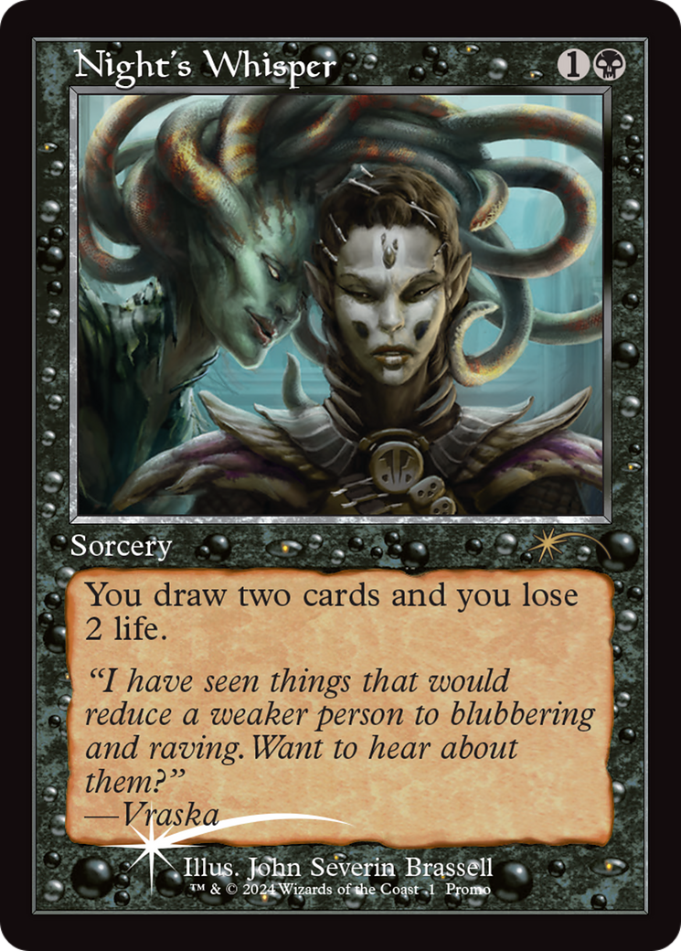Night's Whisper (OHP-001) - Wizards Play Network 2024 Foil