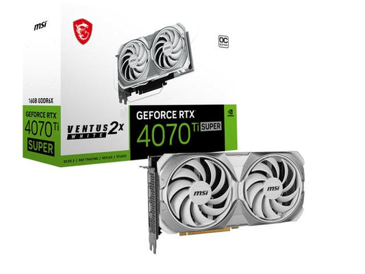 MSI GeForce RTX 4070 Ti Super 16G Ventus 2X Blanc OC 16G GDDRX Vente au détail