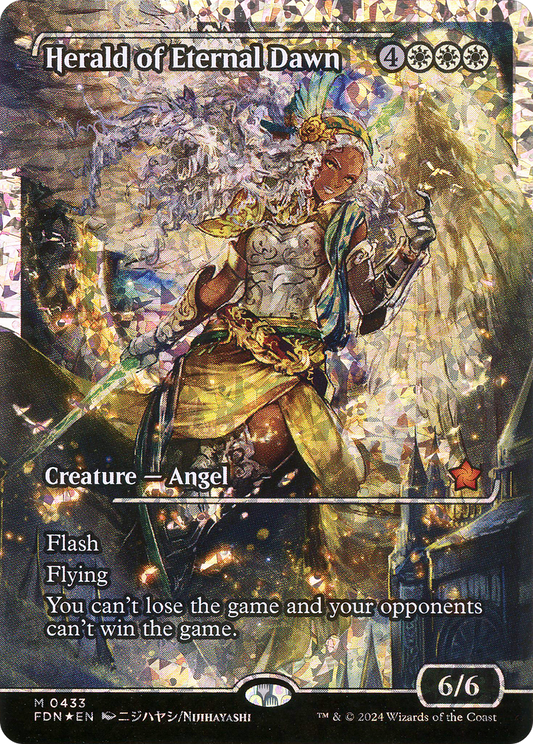 Herald of Eternal Dawn (FDN-433) - Foundations: (borderless, Showcase) Foil