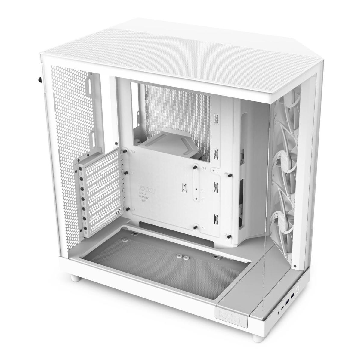 NZXT H6 Flow ATX Mid-Tower SGCC Steel Tempered Glass White