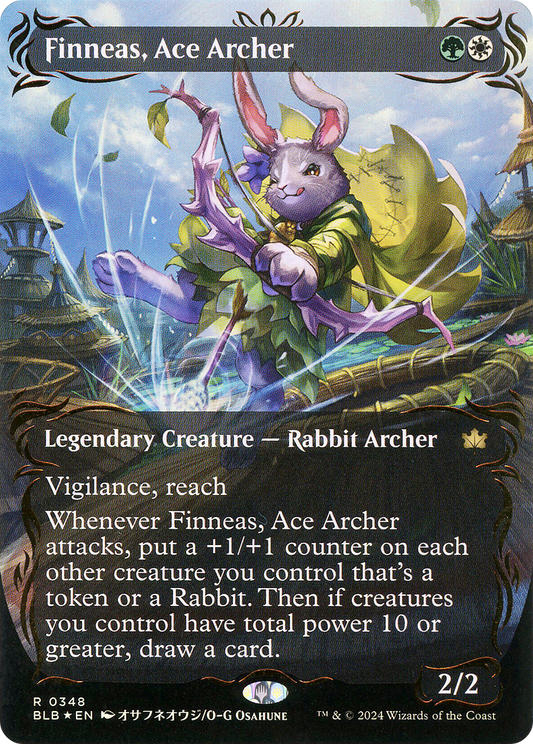 Finneas, Ace Archer (BLB-348) - Bloomburrow: (Showcase) (Borderless) Foil