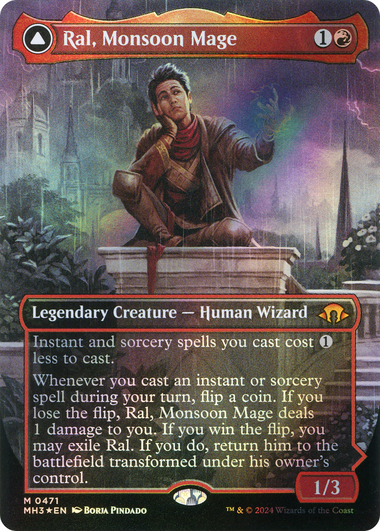 Ral, Monsoon Mage // Ral, Leyline Prodigy (MH3-471) - Modern Horizons 3 (Borderless) Foil