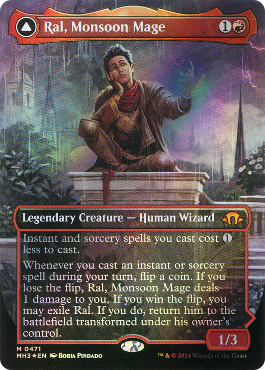 Ral, Monsoon Mage // Ral, Leyline Prodigy (MH3-471) - Modern Horizons 3 (Borderless) Foil