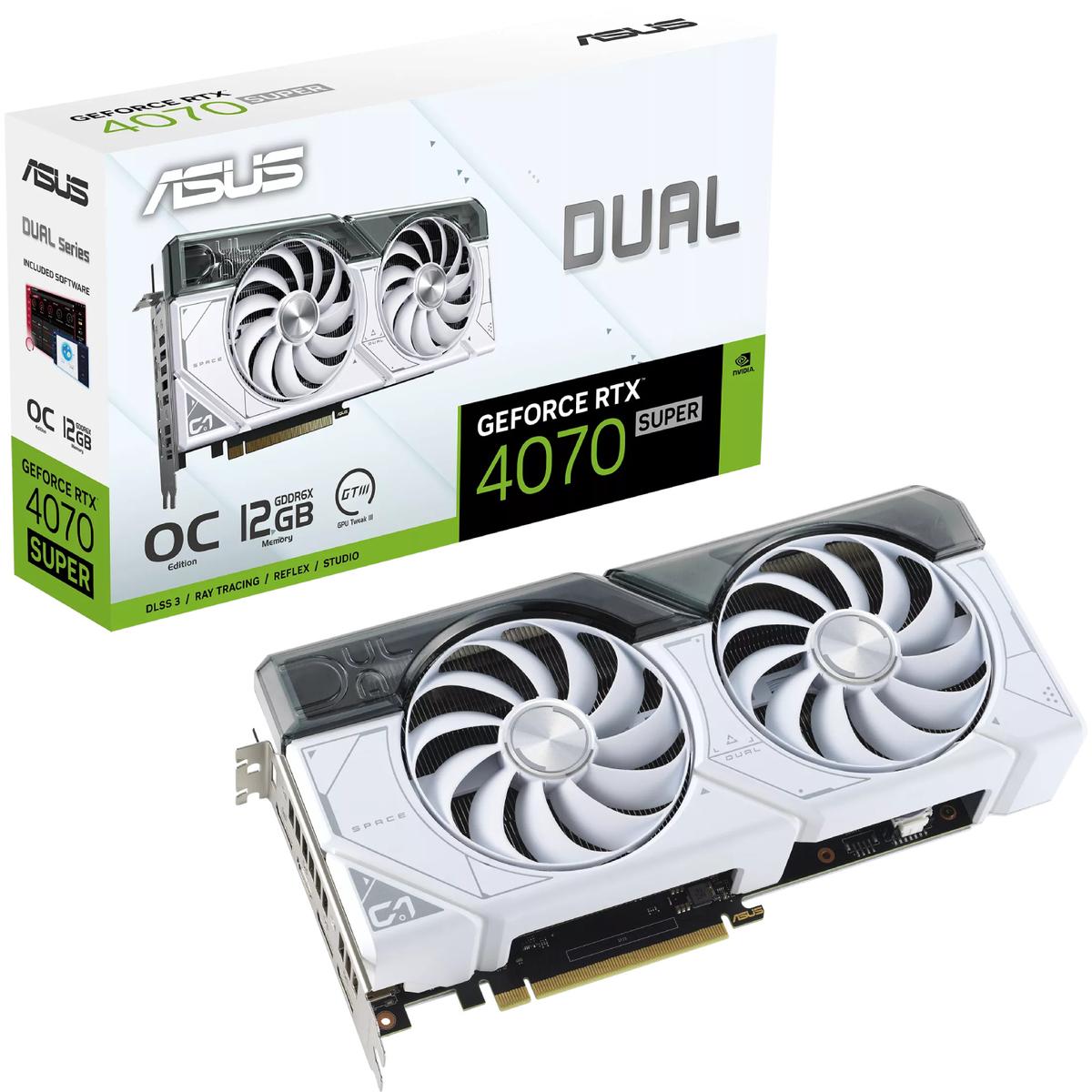 ASUS Dual OC Geforce RTX 4070 Super Blanc 12 Go GDDR6X