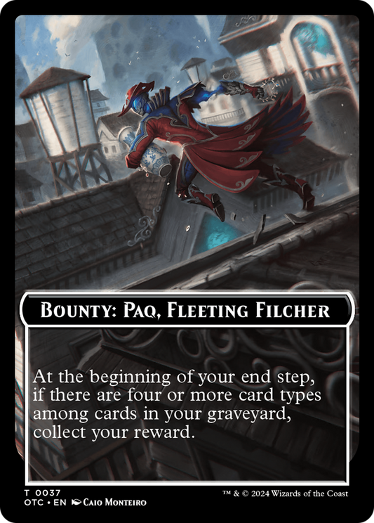 Bounty: Paq, Fleeting Filcher // Wanted! (TOTC-037) - Outlaws of Thunder Junction Commander Tokens Foil