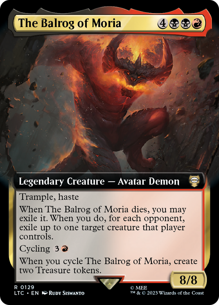 The Balrog of Moria (LTC-129) - Tales of Middle-earth Commander: (Extended Art) Foil
