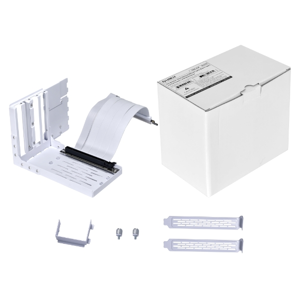 Lian-Li Accessories VG4-4W Kit GPU vertical universel à 4 emplacements (avec support Gen 4) Blanc