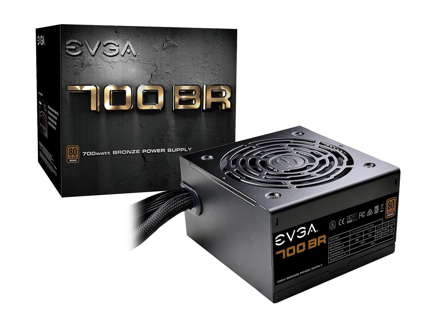 EVGA PS 100-BR-0700-K1 700 BR 700W 80+BRONZE 12V PCIE 120mm Roulement à manches longues