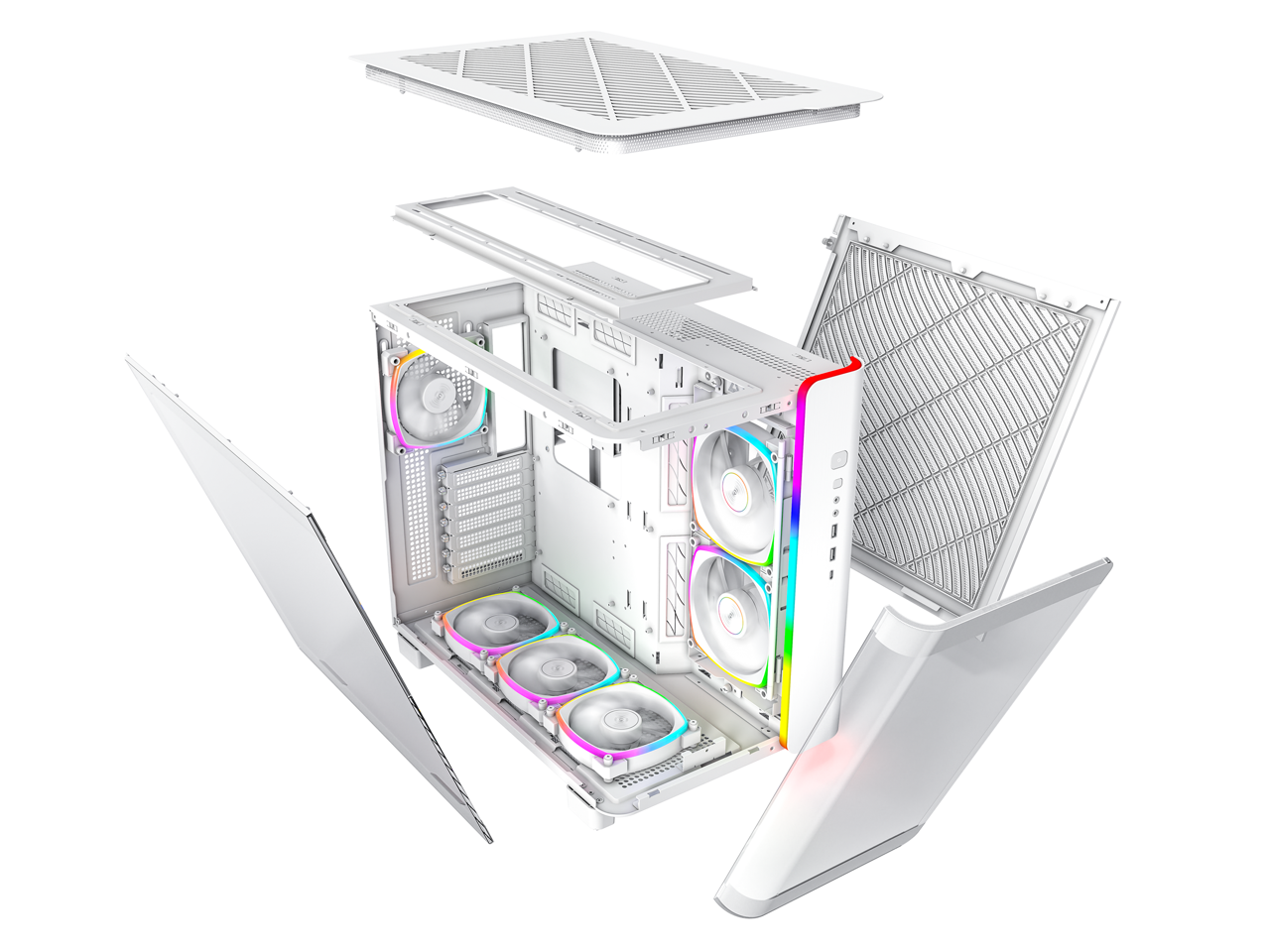 Montech CS KING 95 PRO (W) Tour centrale TG 2x140mm 4x120mm Ventilateurs ARGB ATX Blanc