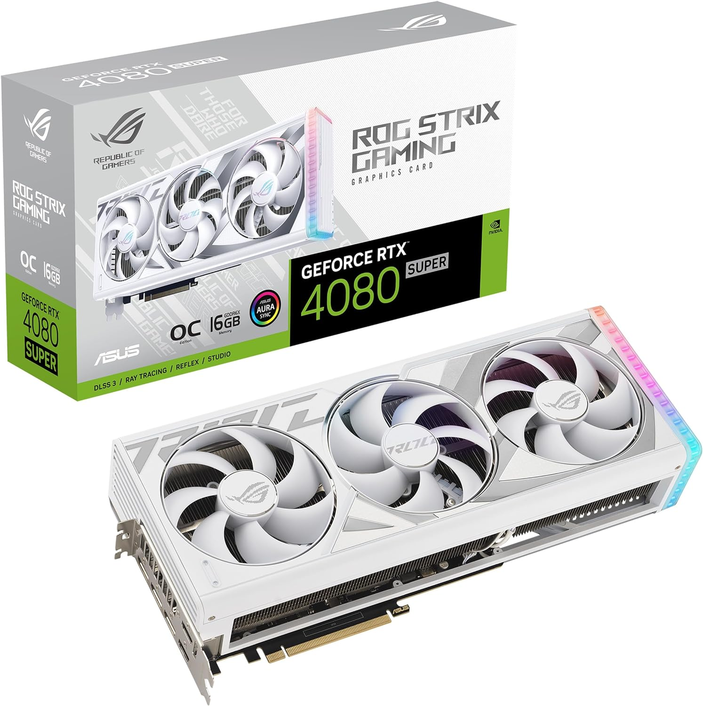 ASUS VCX ROGSTRIX-RTX4080S-O16G-W GeForce RTX 4080 SUPER 16 Go GDDR6X Blanc OC