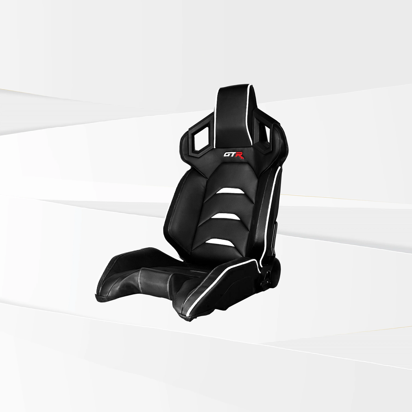 GTR Simulator FT S107LBKWHT GTR Black WH Pista Premium eatherette Racing Seat