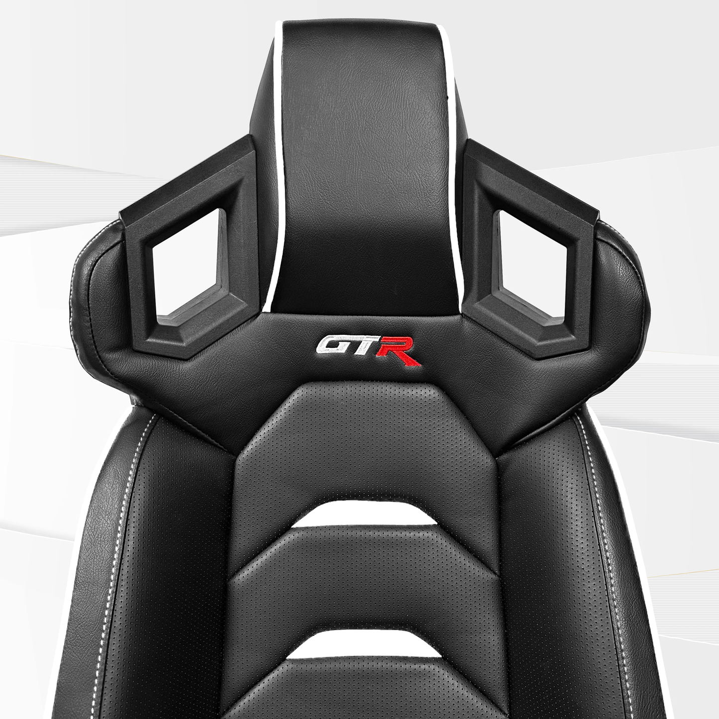 GTR Simulator FT S107LBKWHT GTR Black WH Pista Premium eatherette Racing Seat