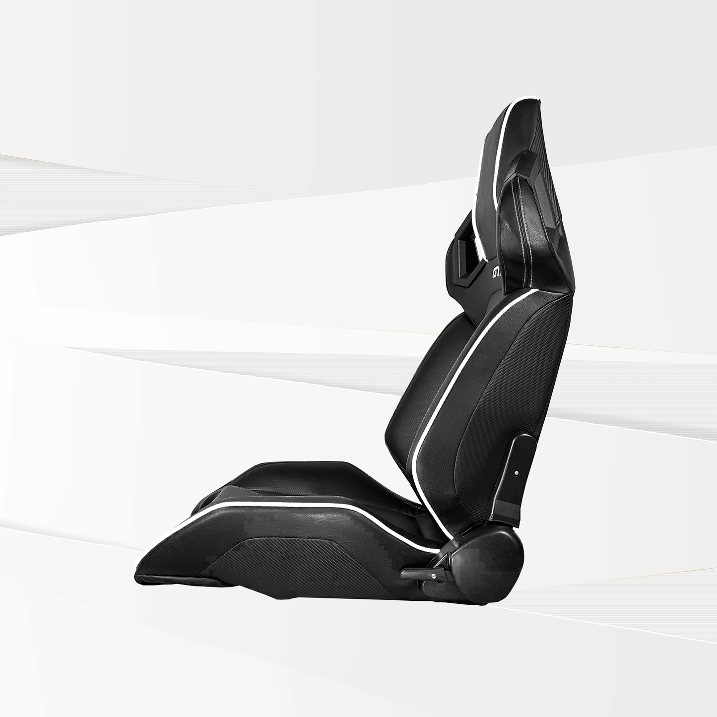 GTR Simulator FT S107LBKWHT GTR Black WH Pista Premium eatherette Racing Seat